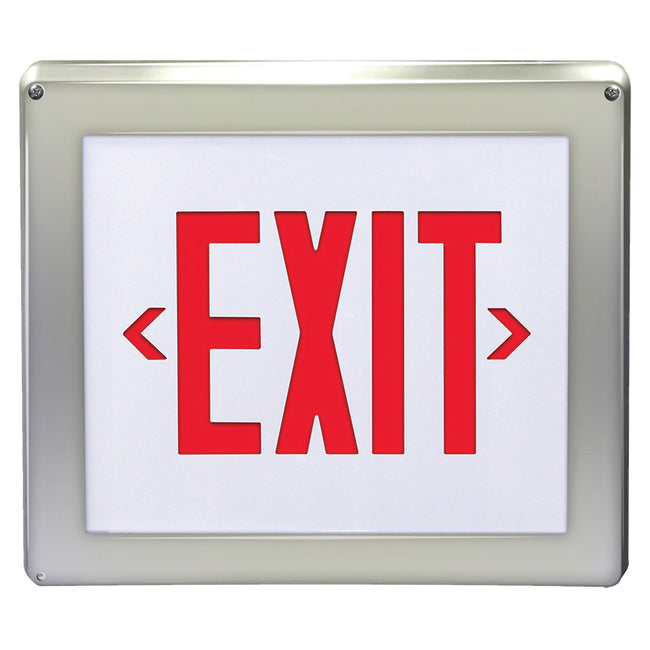 Hazardous-location LED exit sign - Red Letters – front view with clear EXIT legend