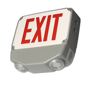 Red Wet Location All LED  Exit & Emergency Combo with White Housing