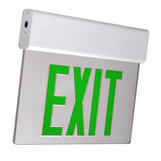 Edge-lit Aluminum Exit Sign Architecturally Styled - Green letters