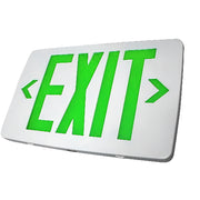 Green slim thermoplastic LED exit sign with universal face
