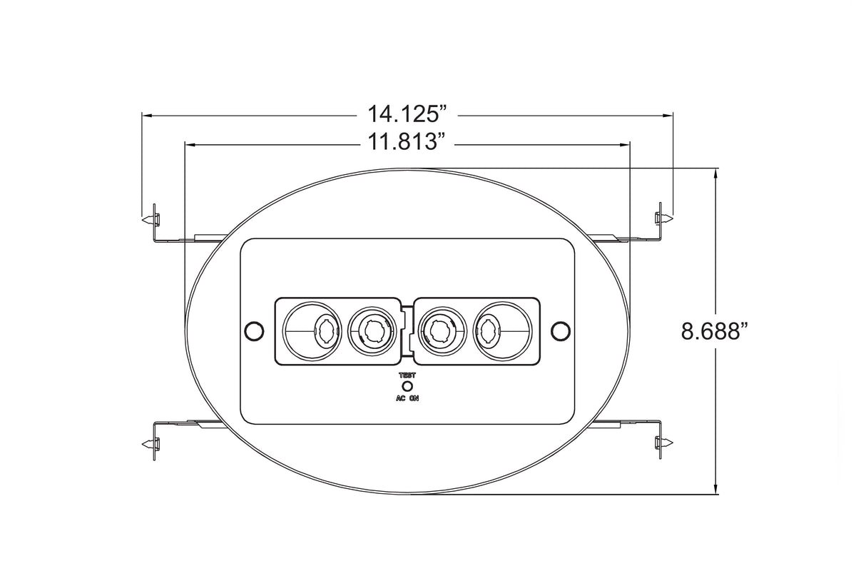FRM Flush Recessed Emergency Lighting Dimensions