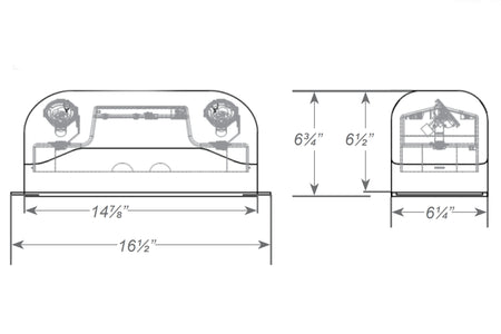 HLEMR16 LED Hazardous Location Emergency Light Dimensions
