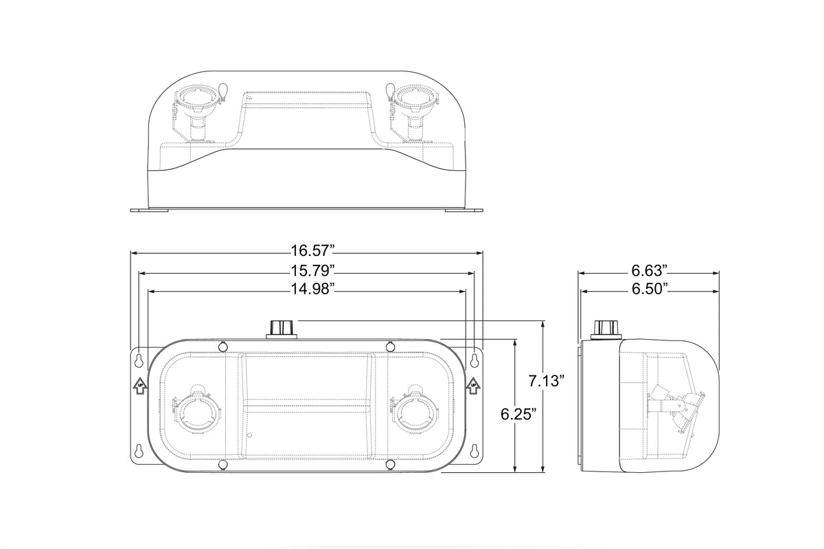 HLU Hazardous Location LED Emergency Light Dimensions