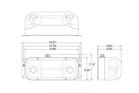 HLU Hazardous Location LED Emergency Light Dimensions