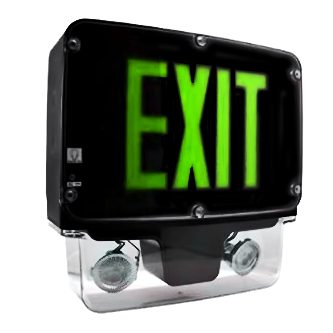 Green NEMA 4X - NSF LED Exit-Emergency Combo