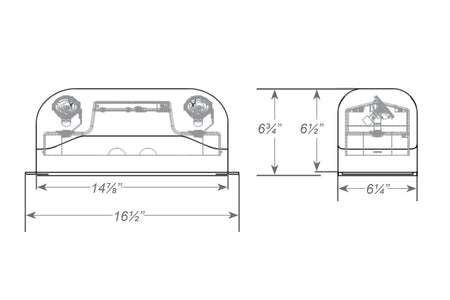 INDEMR16 LED NEMA4X NSF Emergency Light Dimensions
