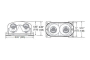 INDRHLED16 LED NEMA4/NFS Remote Head Emergency Light Double Head Dimensions
