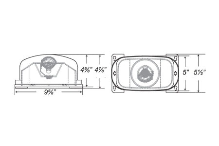 INDRHLED16 LED NEMA4/NFS Remote Head Emergency Light Single Head Dimensions