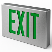 KXTEU thin die-cast aluminum LED exit sign with green letters and aluminum housing