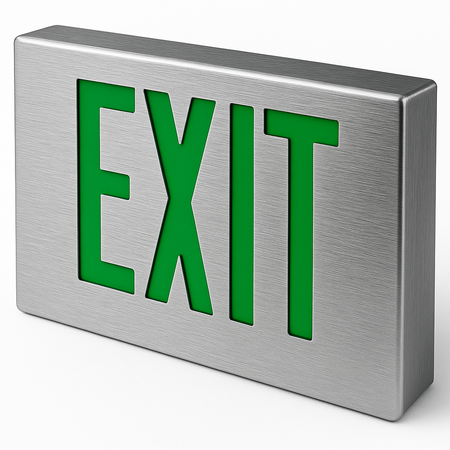 Green Die-Cast Aluminum LED Exit Sign