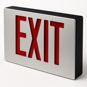 KXTEU thin die-cast aluminum LED exit sign with red letters and aluminum housing