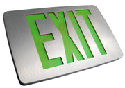 KZXTEU thin die-cast aluminum LED exit sign with green letters