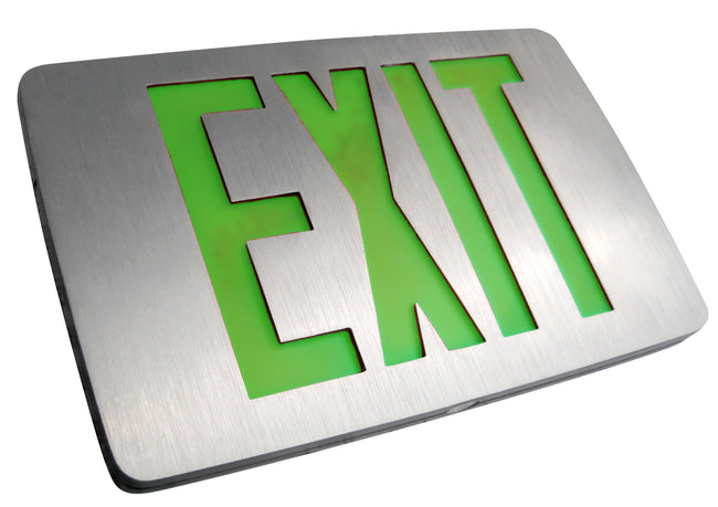 Green Thin Die-Cast Aluminum LED Exit Sign
