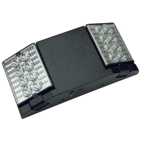 LED-60 emergency light – front view with dual 1W heads and white thermoplastic housing