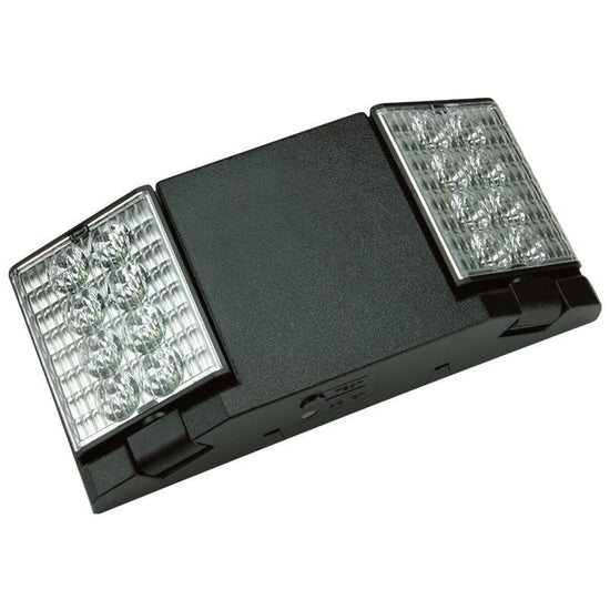 LED-60 emergency light – front view with dual 1W heads and white thermoplastic housing