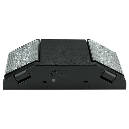 Compact LED emergency unit – Bottom view with ceiling/wall mount pattern