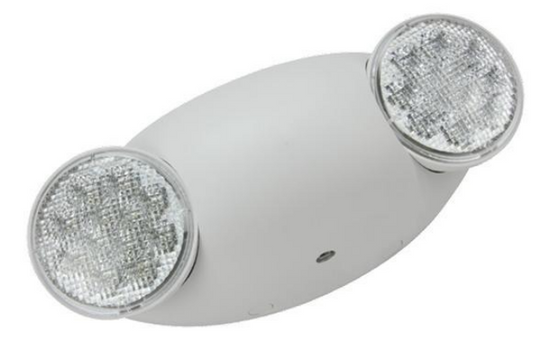 LED-95 white thermoplastic LED emergency light with dual 1.5W adjustable heads