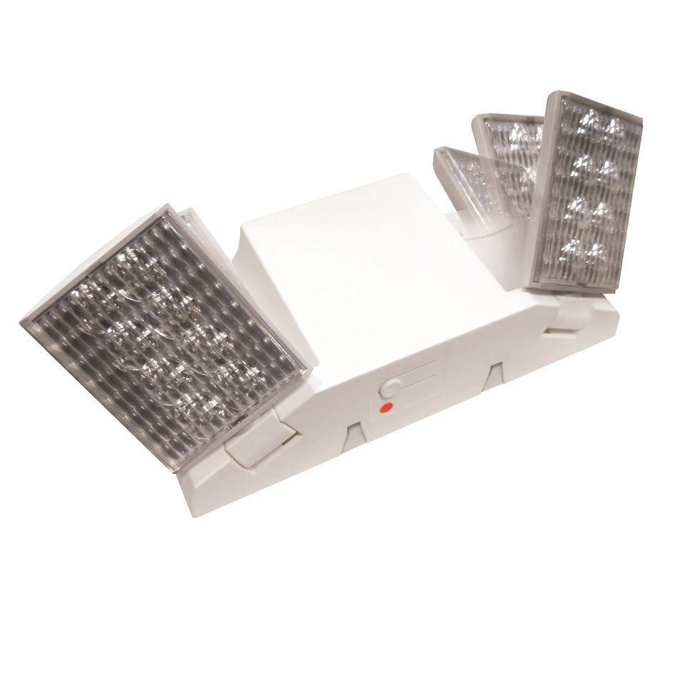 Dual-Head LED Emergency Light with Adjustable Optics