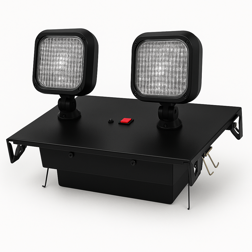 Recessed Emergency LED Lighting with Remote Capacity - Black Housing