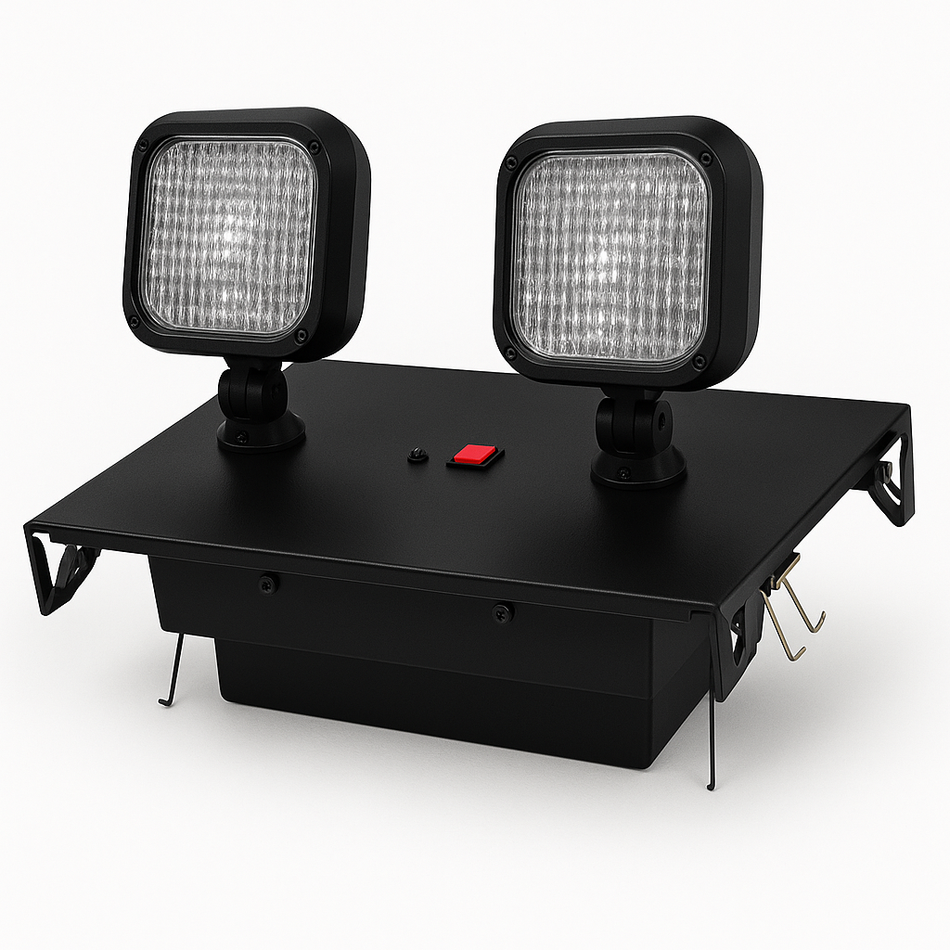 Recessed Emergency LED Lighting with Remote Capacity - Black Housing