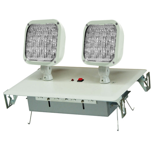 Recessed Emergency LED Lighting with Remote Capacity - White Housing