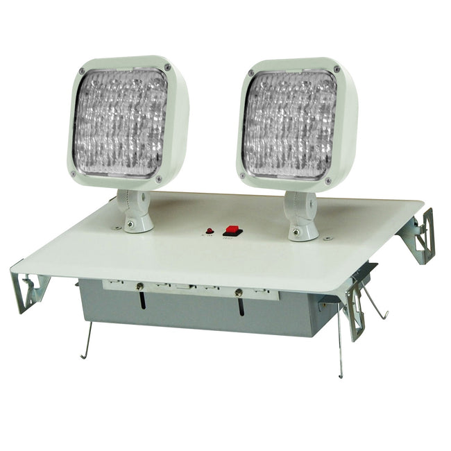 Recessed Emergency LED Lighting with Remote Capacity - White Housing