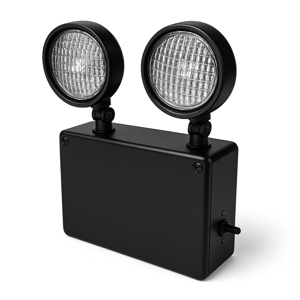 Wet Location Remote Capable LED Emergency Unit - black housing