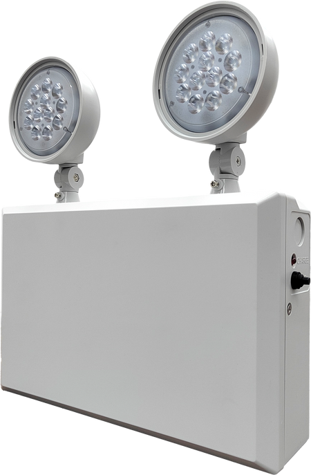 Dual Head High-Output Industrial Emergency Unit - white housing