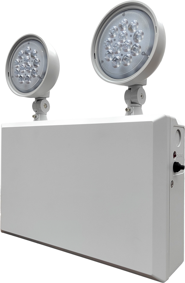 Dual Head High-Output Industrial Emergency Unit - white housing