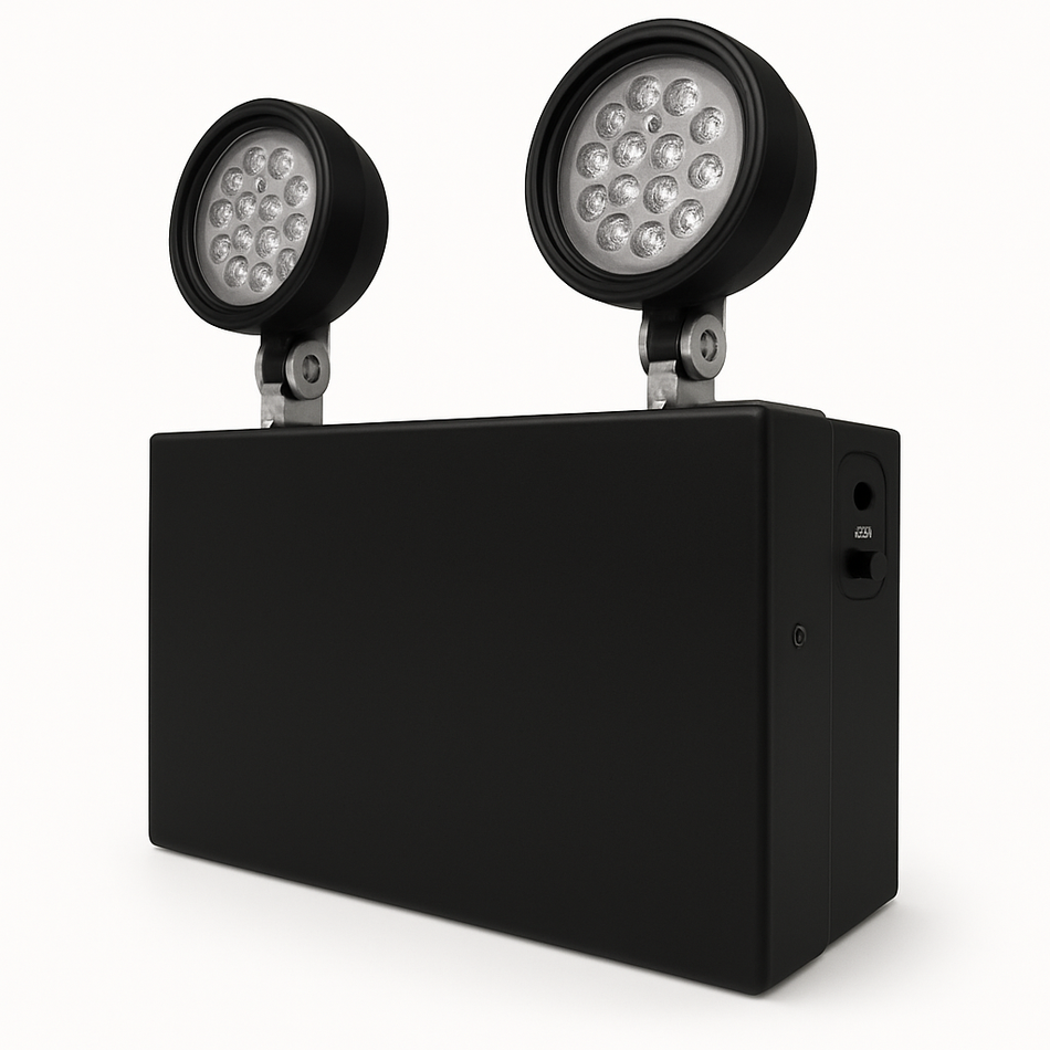 Dual Head High-Output Industrial Emergency Unit - black housing