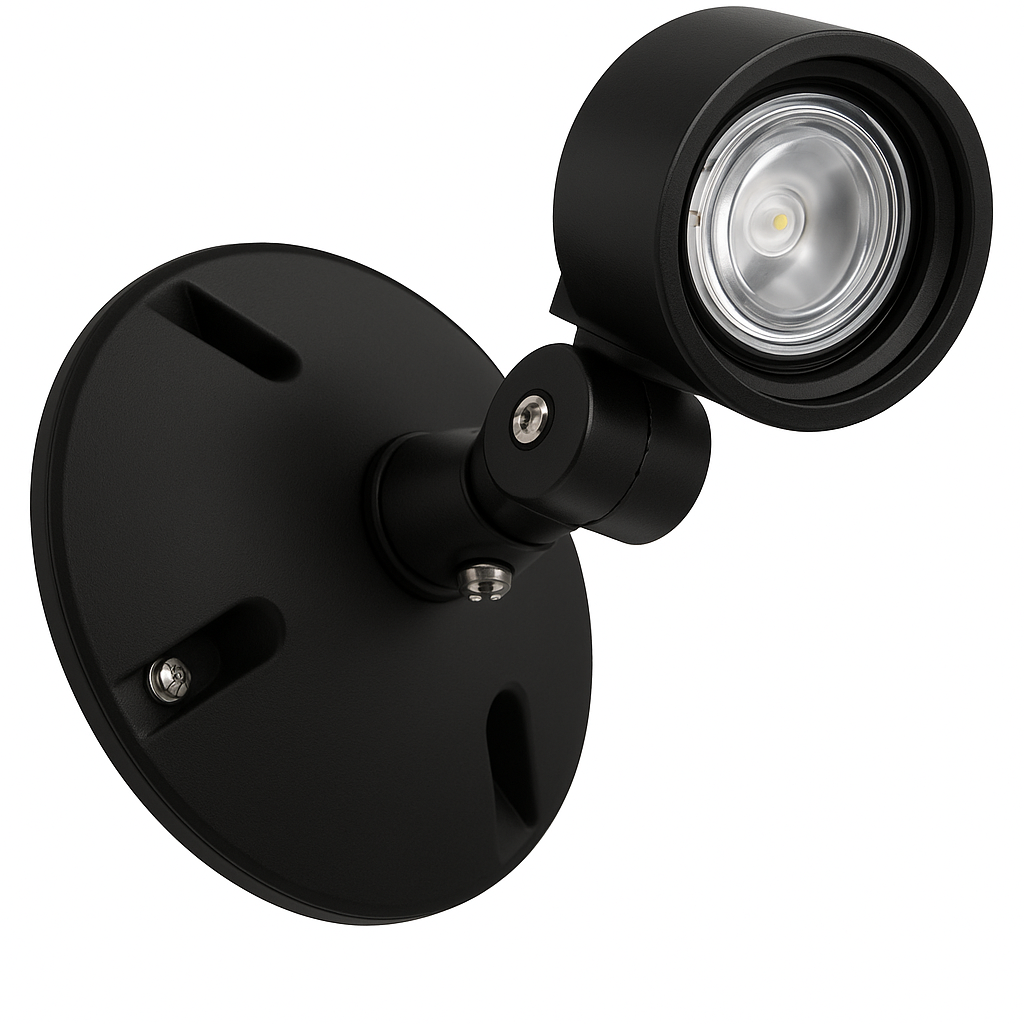 Outdoor LED Emergency Light Polycarbonate Remote Head - black housing