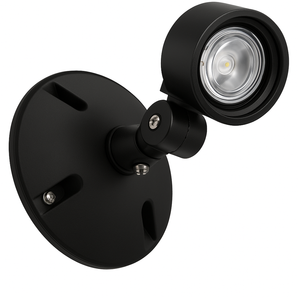Outdoor LED Emergency Light Polycarbonate Remote Head - black housing