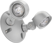 Dual Head Outdoor LED Emergency Light Polycarbonate Remote Head - white housing