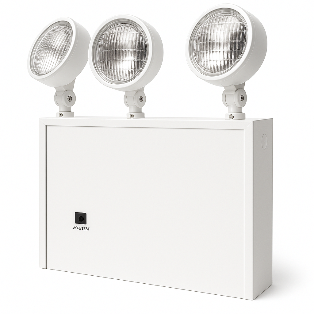 New York City Approved Steel Glare Free Lamp Heads Emergency Unit - white housing