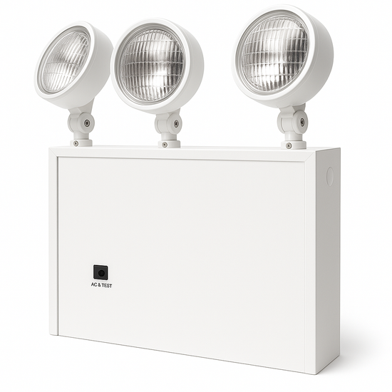 New York City Approved Steel Glare Free Lamp Heads Emergency Unit - white housing