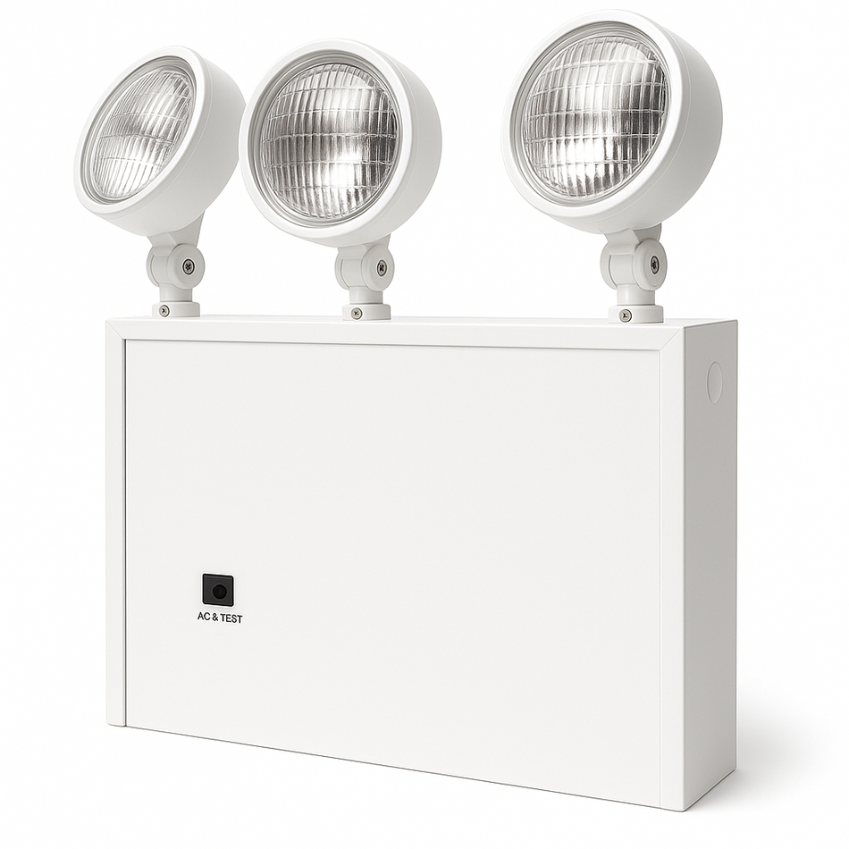 New York City Approved Steel Glare Free Lamp Heads Emergency Unit - white housing