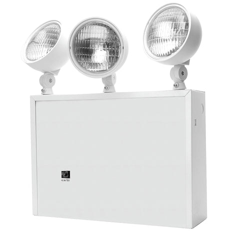 NYC Approved Steel Emergency Unit, 12 Volt, 3 Heads, 50 Watt Unit, 12 Watt  Heads
