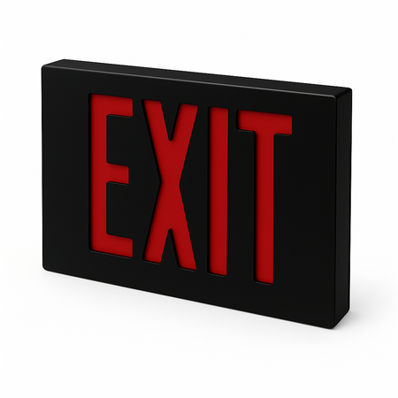 New-York-City-Compliant Black Die-Cast Aluminum Exit Sign