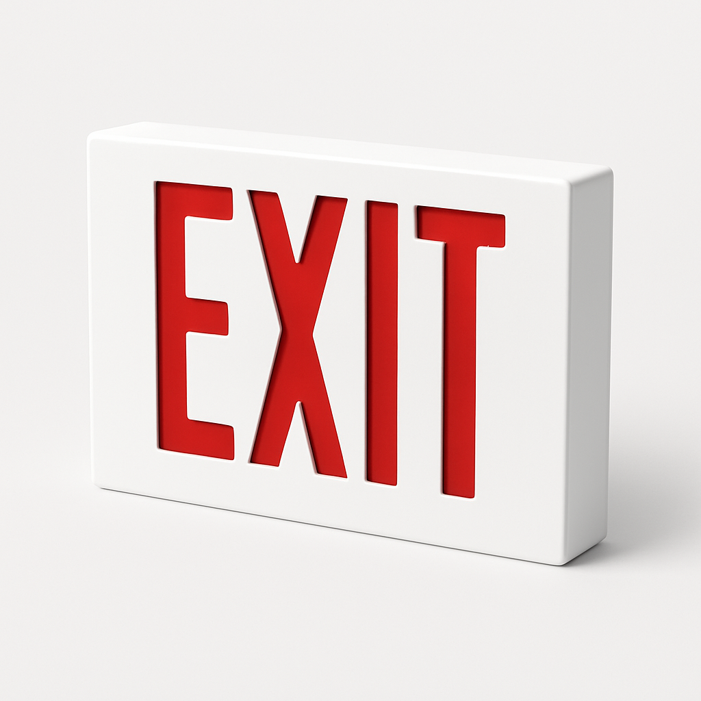 New-York-City-Compliant White Die-Cast Aluminum Exit Sign