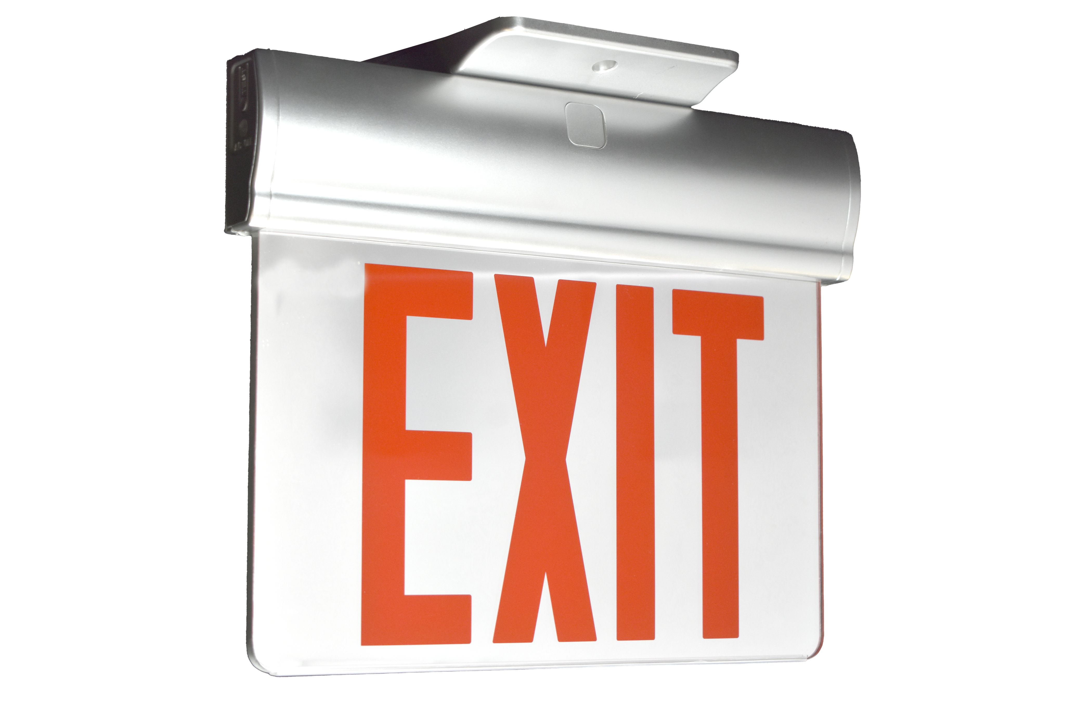 Economy Plastic Edge-lit Exit Sign with White Housing