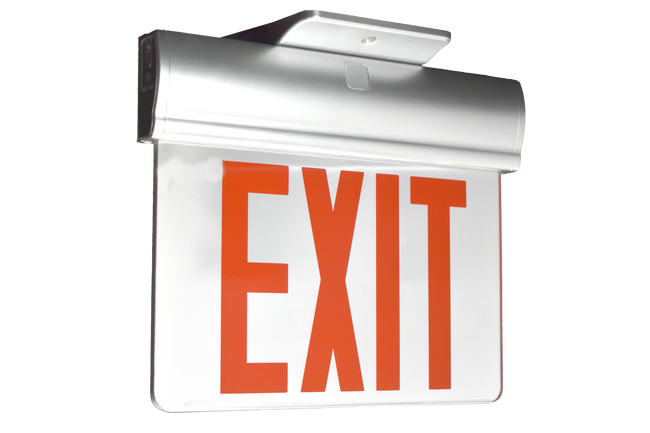 Economy Plastic Red Edge-lit Exit Sign with White Housing