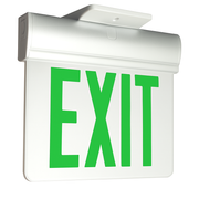 PELX economy edge-lit LED exit sign with green legend and white thermoplastic housing