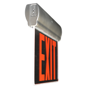 Side view of PELX economy edge-lit LED exit sign with black thermoplastic housing