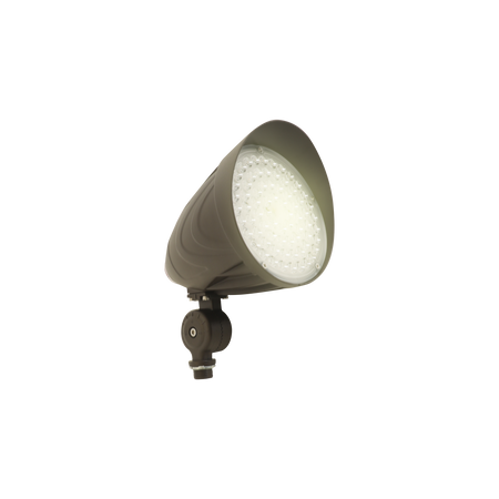 Commercial LED Bullet Flood Light with Knuckle Mount – Outdoor Fixture Illuminated Front View