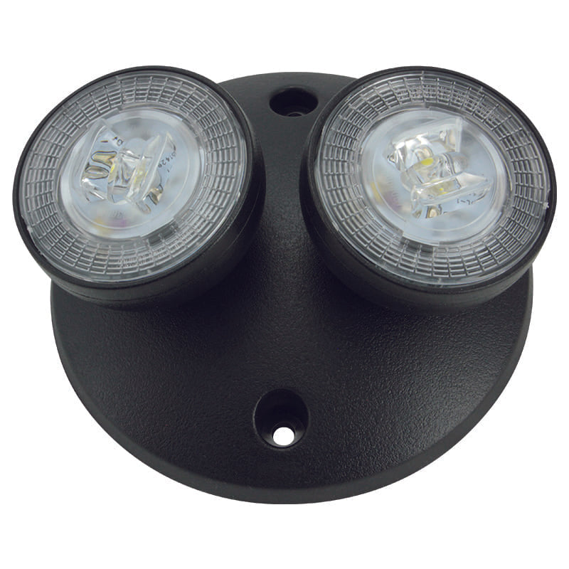 Dual-head 2RL52 LED remote head with adjustable optics and low-profile design