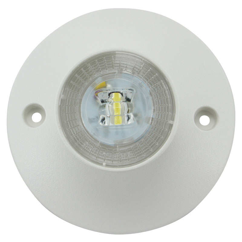 Single-head RL52 3.6V LED remote lamp with round white mounting plate - White Housing