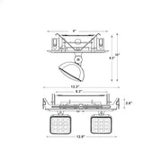 RM2 Recessed LED Emergency Light NYC Approved Dimensions