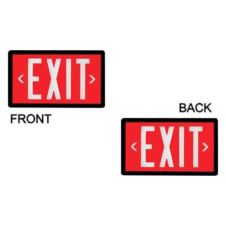 Red Self Luminous Tritium Exit Sign | Black Frame | Double Sided | 10 Year Lifespan