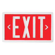 Tritium-Powered Exit Sign with Red Face and White Housing
