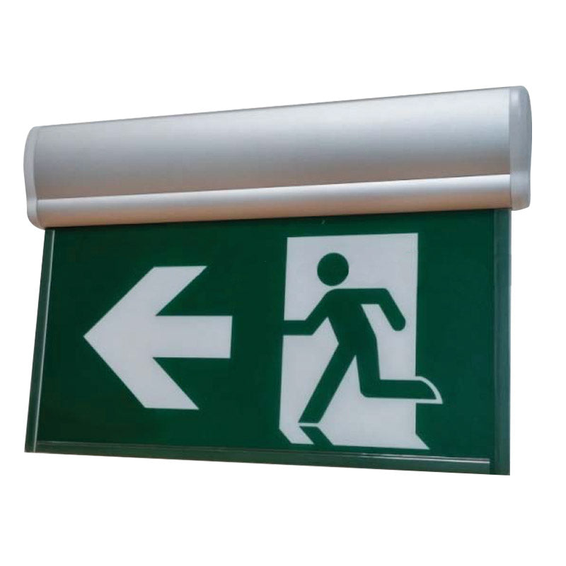 Front view S900RM surface recessed edge-lit Running Man exit sign